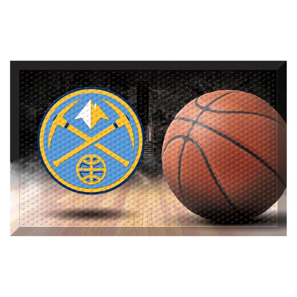 FanMats® - Denver Nuggets 19" x 30" Rubber Scraper Door Mat with "Nuggets" Primary Logo