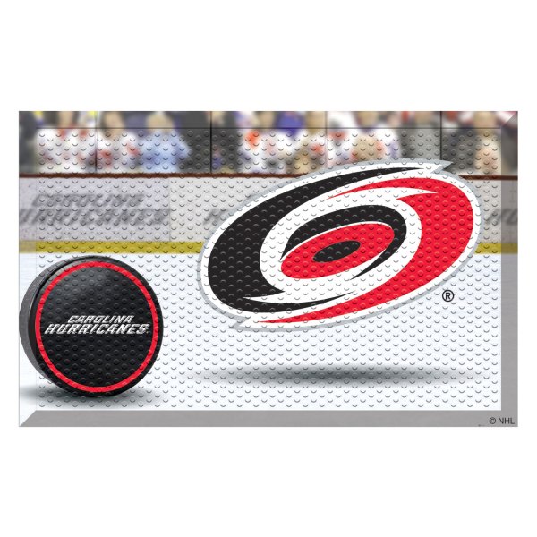 FanMats® - Carolina Hurricanes 19" x 30" Rubber Scraper Door Mat with "Eye of Hurricane" Logo