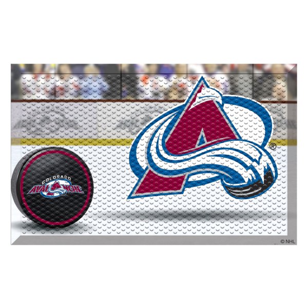 FanMats® - Colorado Avalanche 19" x 30" Rubber Scraper Door Mat with "Mountain A" Logo