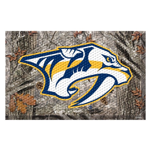 FanMats® - "Camo" Nashville Predators 19" x 30" Rubber Scraper Door Mat with "Saber Tooth Tiger" Logo