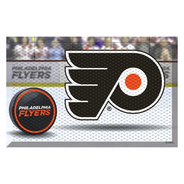FanMats® - Philadelphia Flyers 19" x 30" Rubber Scraper Door Mat with "P" Logo