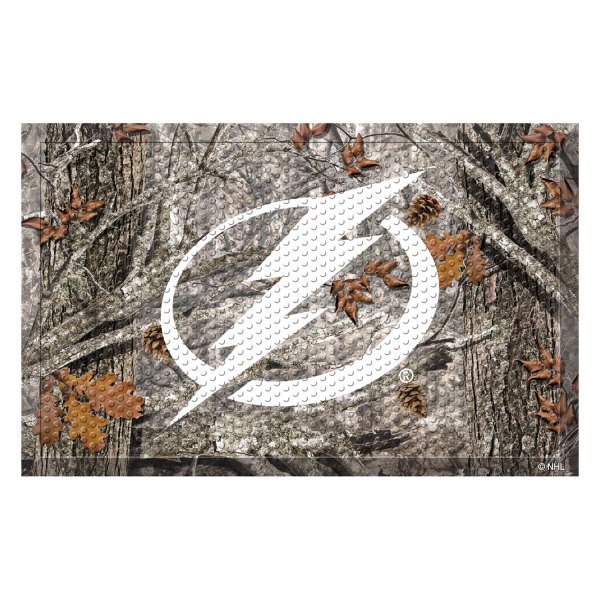 FanMats® - "Camo" Tampa Bay Lightning 19" x 30" Rubber Scraper Door Mat with "Circle Lighting Bolt" Logo