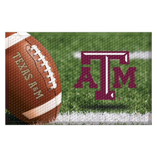 FanMats® - Texas A&M University 19" x 30" Rubber Scraper Door Mat with "ATM" Logo