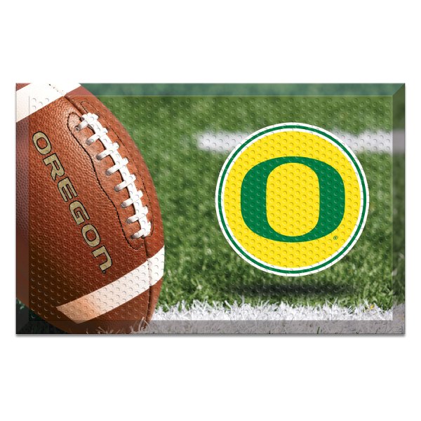 FanMats® - University of Oregon 19" x 30" Rubber Scraper Door Mat with "O" Logo