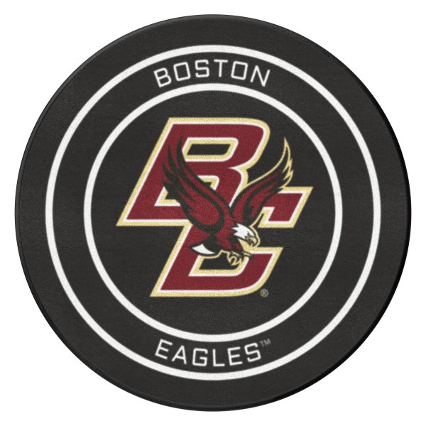 FanMats® - Boston College 27" Dia Nylon Face Hockey Puck Floor Mat with "BC & Eagle" Logo