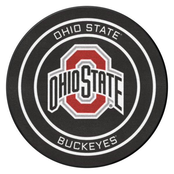 FanMats® - Ohio State University 27" Dia Nylon Face Hockey Puck Floor Mat with "O & Ohio State" Logo