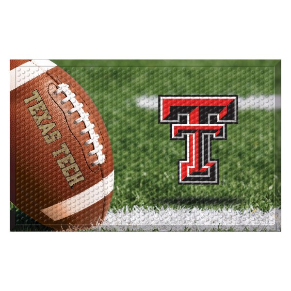 FanMats® - Texas Tech University 19" x 30" Rubber Scraper Door Mat with "TT" Logo