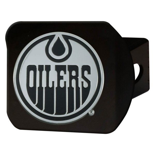 FanMats® - Sport Black NHL Hitch Cover with Edmonton Oilers Logo for 2" Receivers