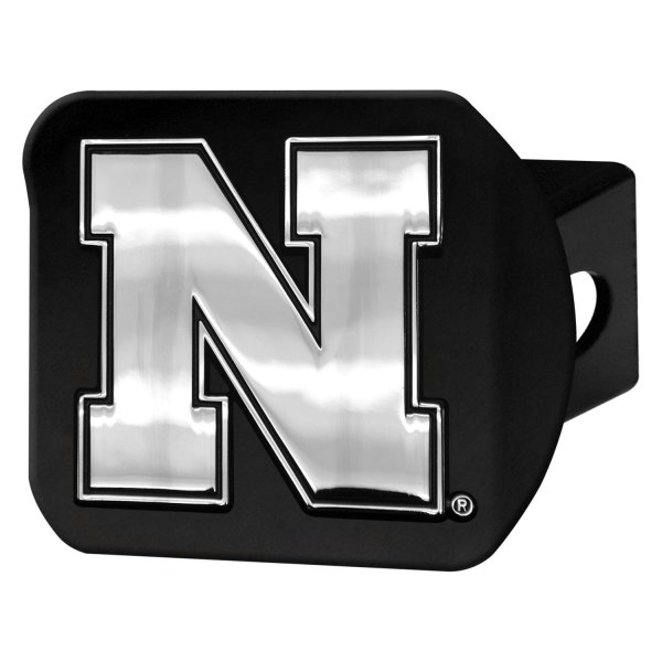 FanMats® - University of Nebraska Logo on Chrome/Black Hitch Cover