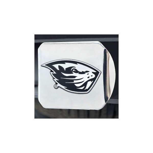 FanMats® - Chrome College Hitch Cover with Oregon State University Logo for 2" Receivers