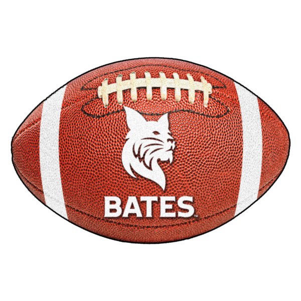 FanMats® - Bates College 20.5" x 32.5" Nylon Face Football Ball Floor Mat with "Bobcat" Logo & Wordmark