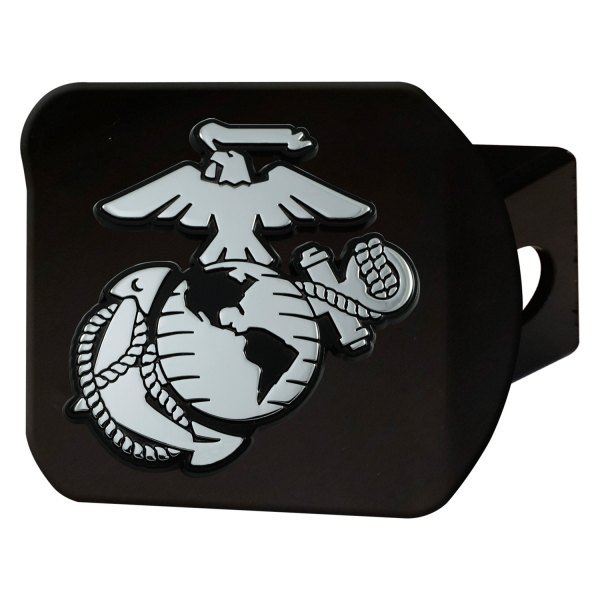 FanMats® - Military Black Hitch Cover with U.S. Marines Logo for 2" Receivers