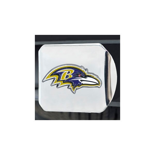 FanMats® - NFL Chrome Hitch Cover with Multicolor Baltimore Ravens Logo for 2" Receivers