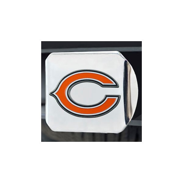 FanMats® - NFL Chrome Hitch Cover with Orange Chicago Bears Logo for 2" Receivers