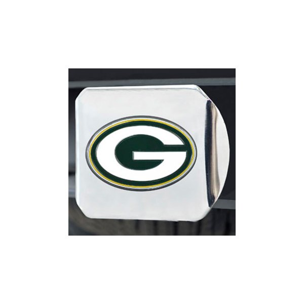 FanMats® - NFL Chrome Hitch Cover with White/Green Green Bay Packers Logo for 2" Receivers