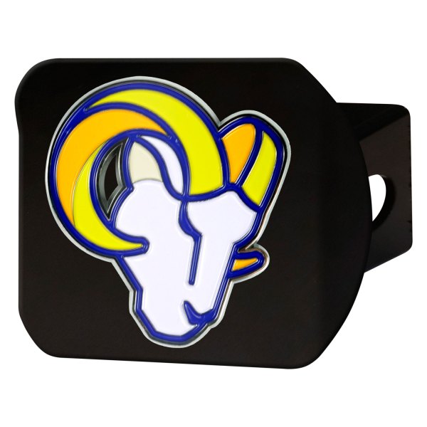 FanMats® - NFL Black Hitch Cover with White/Blue Los Angeles Rams Logo for 2" Receivers