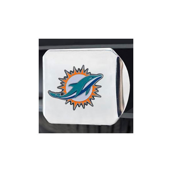 FanMats® - NFL Chrome Hitch Cover with Multicolor Miami Dolphins Logo for 2" Receivers