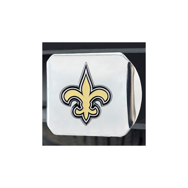 FanMats® - NFL Chrome Hitch Cover with Gold New Orleans Saints Logo for 2" Receivers