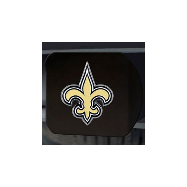 FanMats® - NFL Black Hitch Cover with Gold New Orleans Saints Logo for 2" Receivers