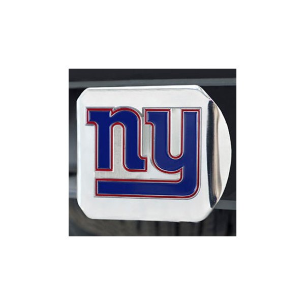 FanMats® - NFL Chrome Hitch Cover with Blue/Red New York Giants Logo for 2" Receivers