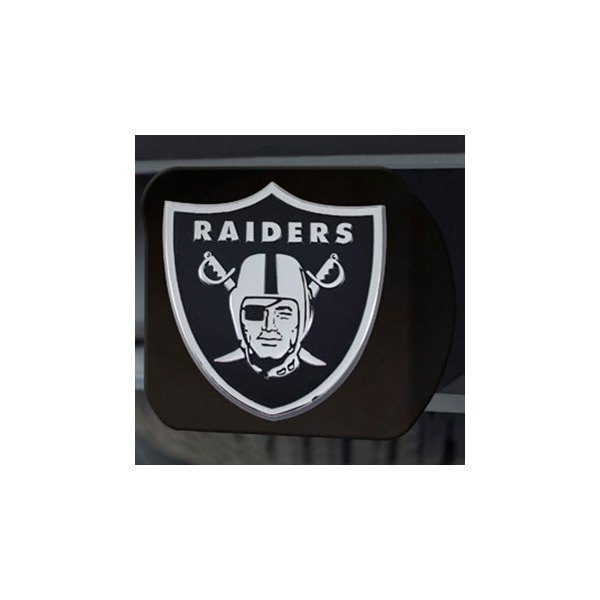 FanMats® - NFL Black Hitch Cover with Black/White Oakland Raiders Logo for 2" Receivers