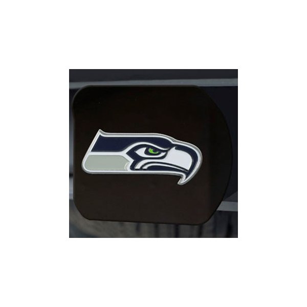 FanMats® - NFL Black Hitch Cover with Black/Silver Seattle Seahawks Logo for 2" Receivers
