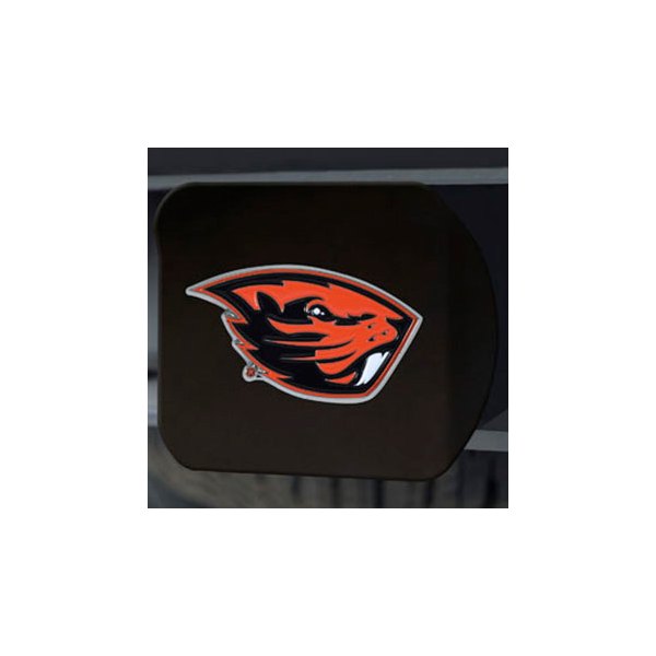FanMats® - Black College Hitch Cover with Orange/Black Oregon State University Logo for 2" Receivers