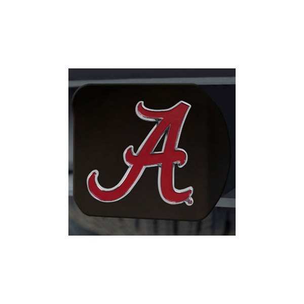 FanMats® - Black College Hitch Cover with Red University of Alabama Logo for 2" Receivers