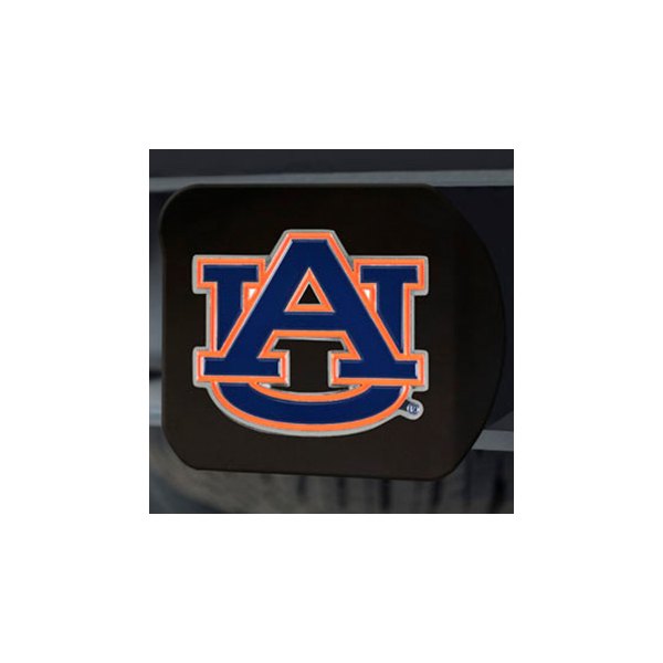 FanMats® - Black College Hitch Cover with Blue/Orange Auburn University Logo for 2" Receivers