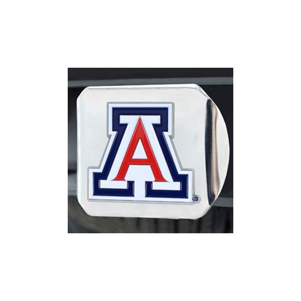FanMats® - Chrome College Hitch Cover with Multicolor University of Arizona Logo for 2" Receivers