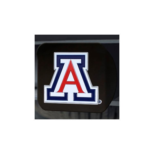 FanMats® - Black College Hitch Cover with Multicolor University of Arizona Logo for 2" Receivers