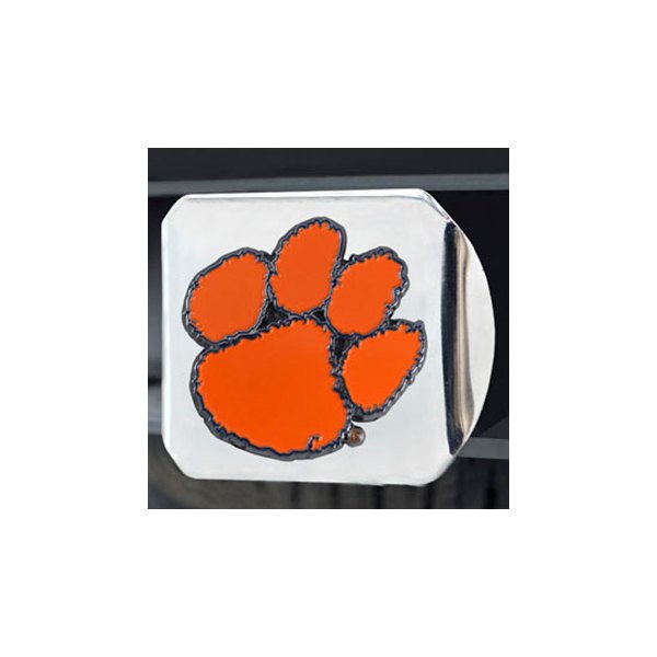 FanMats® - Chrome College Hitch Cover with Orange Clemson University Logo for 2" Receivers