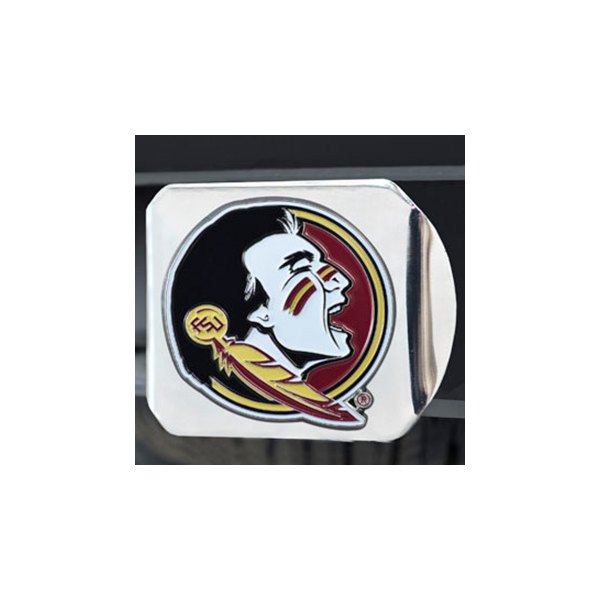 FanMats® - Chrome College Hitch Cover with Multicolor Florida State University Logo for 2" Receivers