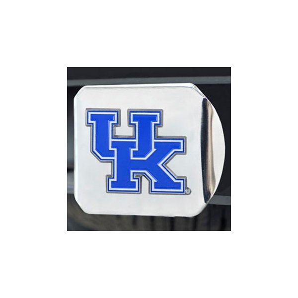 FanMats® - Chrome College Hitch Cover with Blue University of Kentucky Logo for 2" Receivers
