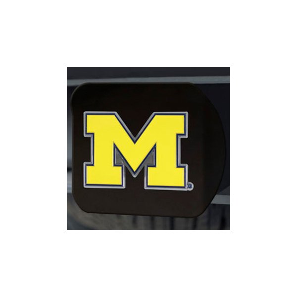 FanMats® - Black College Hitch Cover with Yellow University of Michigan Logo for 2" Receivers
