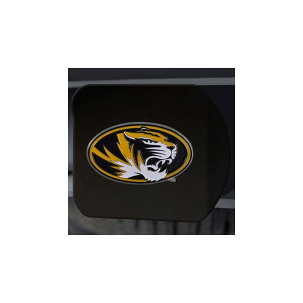 FanMats® - Black College Hitch Cover with Black/Yellow University of Missouri Logo for 2" Receivers