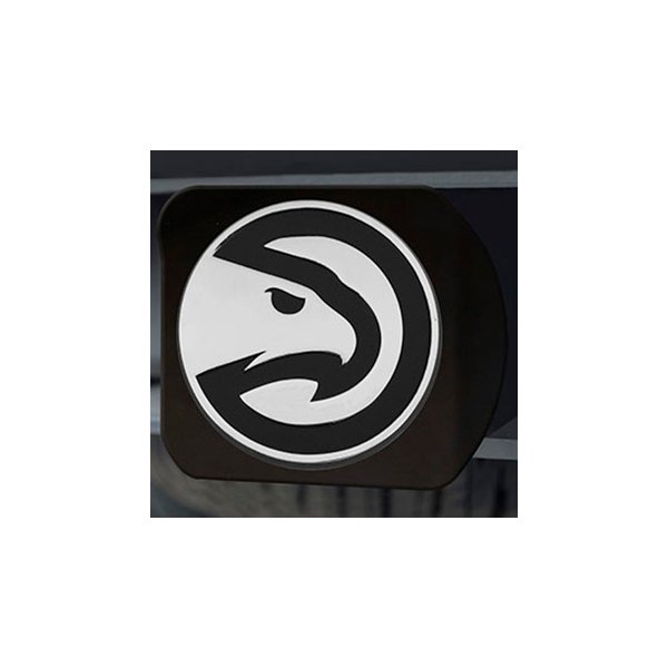FanMats® - Sport Black Hitch Cover with Chrome Atlanta Hawks Logo for 2" Receivers