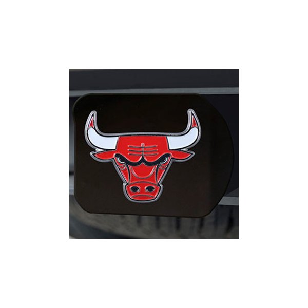 FanMats® - Sport Black Hitch Cover with Red/White Chicago Bulls Logo for 2" Receivers