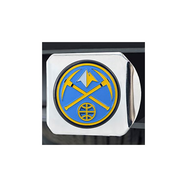 FanMats® - Sport Chrome Hitch Cover with Multicolor Denver Nuggets Logo for 2" Receivers