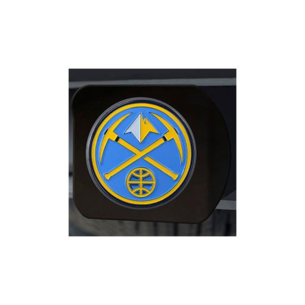 FanMats® - Sport Black Hitch Cover with Multicolor Denver Nuggets Logo for 2" Receivers