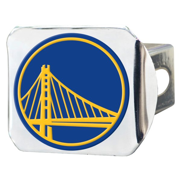 FanMats® - Sport Chrome Hitch Cover with Blue/Yellow Golden State Warriors Logo for 2" Receivers