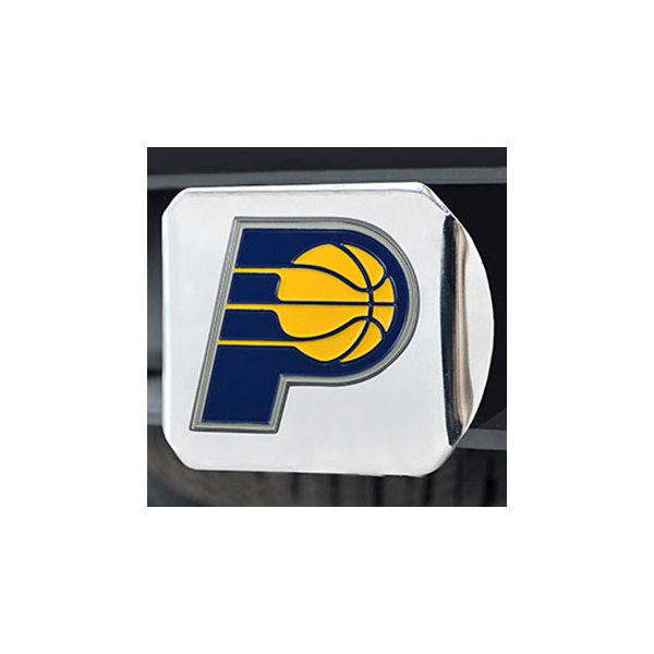 FanMats® - Sport Chrome Hitch Cover with Blue/Yellow Indiana Pacers Logo for 2" Receivers