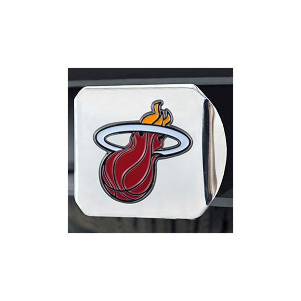 FanMats® - Sport Chrome Hitch Cover with Multicolor Miami Heat Logo for 2" Receivers