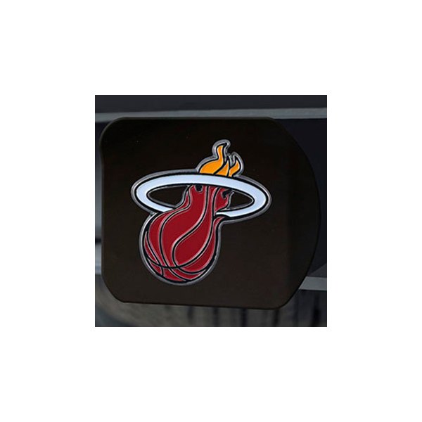 FanMats® - Sport Black Hitch Cover with Multicolor Miami Heat Logo for 2" Receivers