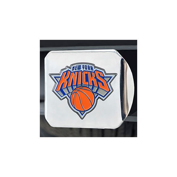 FanMats® - Sport Chrome Hitch Cover with Blue/Orange New York Knicks Logo for 2" Receivers