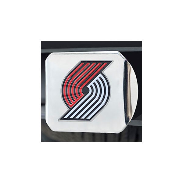 FanMats® - Sport Chrome Hitch Cover with Red/White Portland Trail Blazers Logo for 2" Receivers