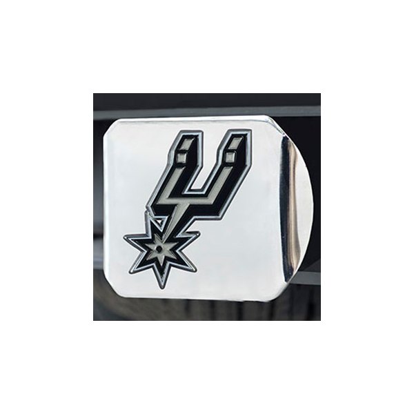 FanMats® - Sport Chrome Hitch Cover with Black/Silver San Antonio Spurs Logo for 2" Receivers