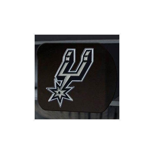 FanMats® - Sport Black Hitch Cover with Black/Silver San Antonio Spurs Logo for 2" Receivers