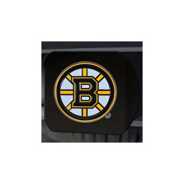 FanMats® - Sport Black Hitch Cover with Yellow/Black Boston Bruins Logo for 2" Receivers