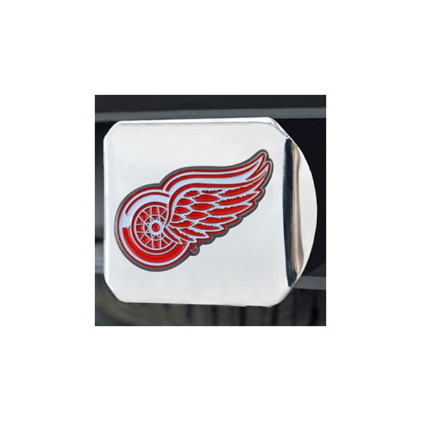 FanMats® - Sport Chrome Hitch Cover with Red/White Detroit Red Wings Logo for 2" Receivers